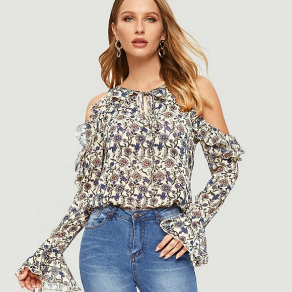 SHEIN Tops - Cold Shoulder Blouse